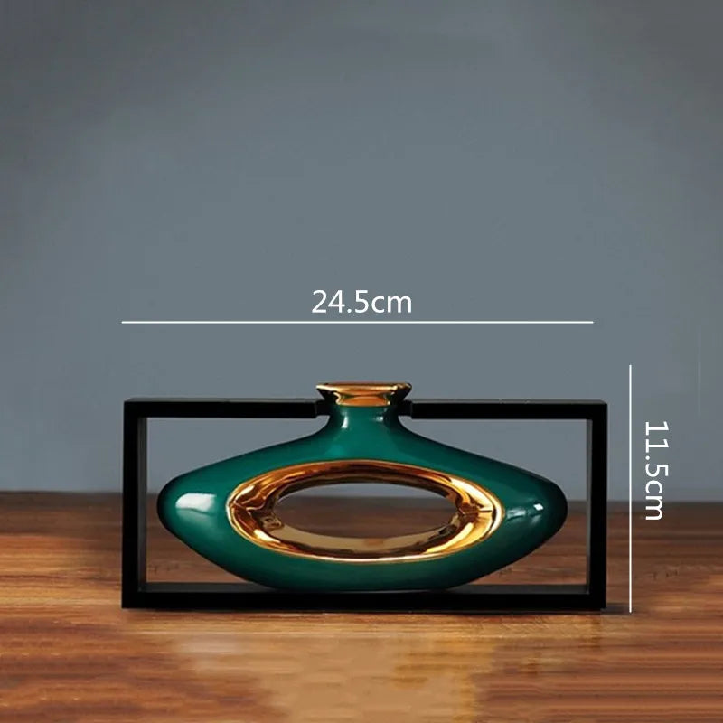 Vase Chinois en Céramique avec Cadre | Élégance Rétro