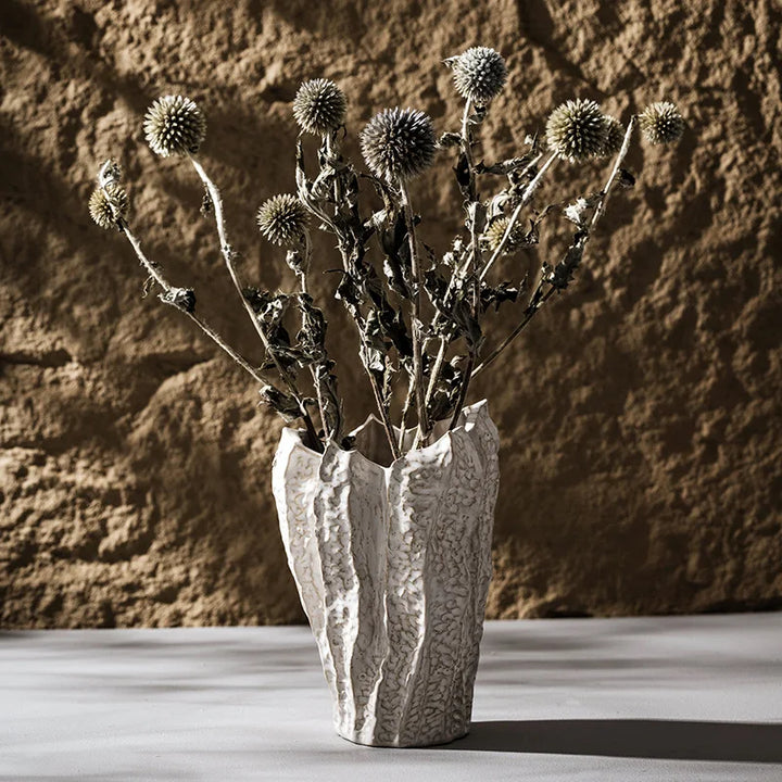 Vase en Céramique à Poser au Sol | Design Irrégulier et Style Scandinave