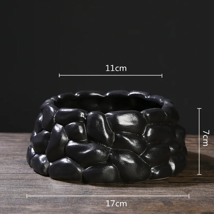 Vase à Fleurs Chinois Noir | Céramique Élégante