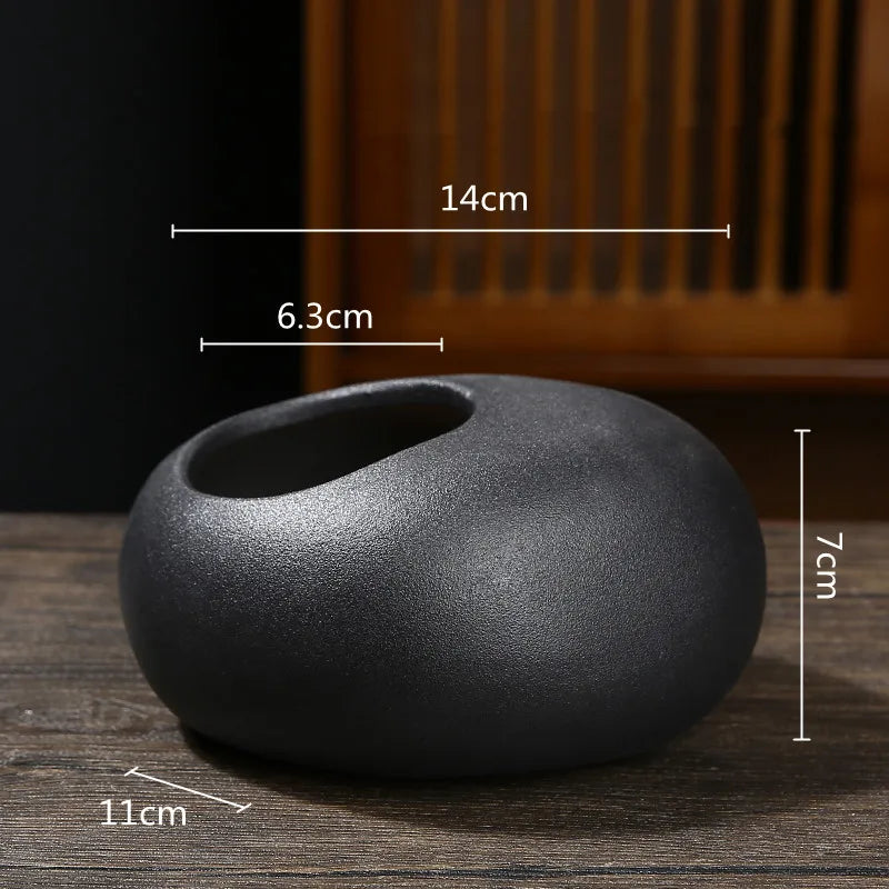 Vase à Fleurs Chinois Noir | Céramique Élégante