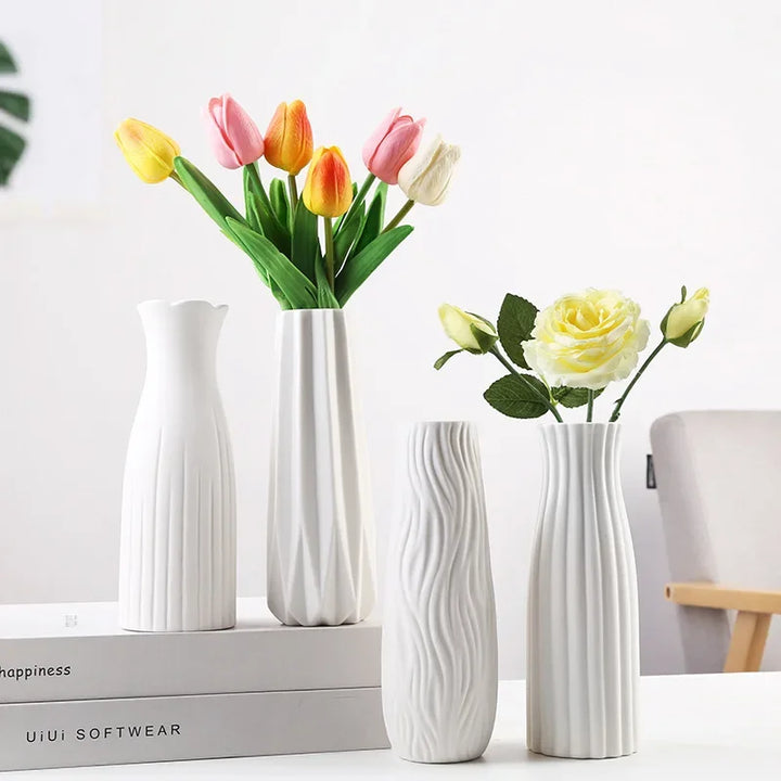 Petit Vase à Fleurs Blanc Scandinave Minimaliste | Moderne et Décoratif