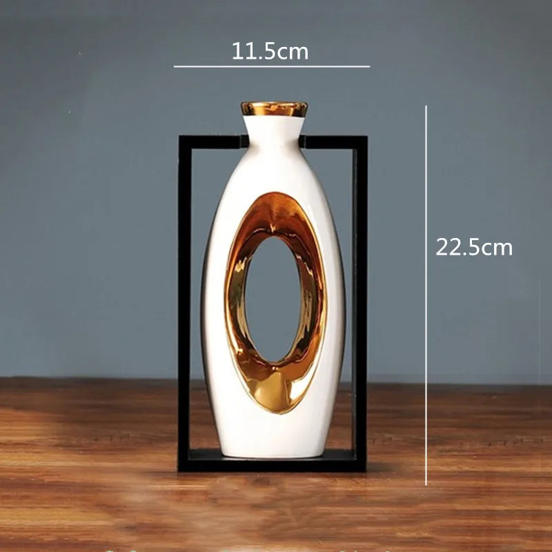 Vase Chinois en Céramique avec Cadre | Élégance Rétro