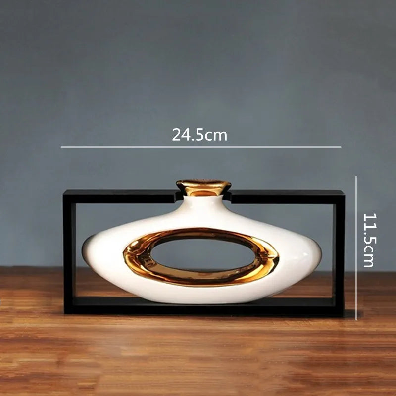 Vase Chinois en Céramique avec Cadre | Élégance Rétro