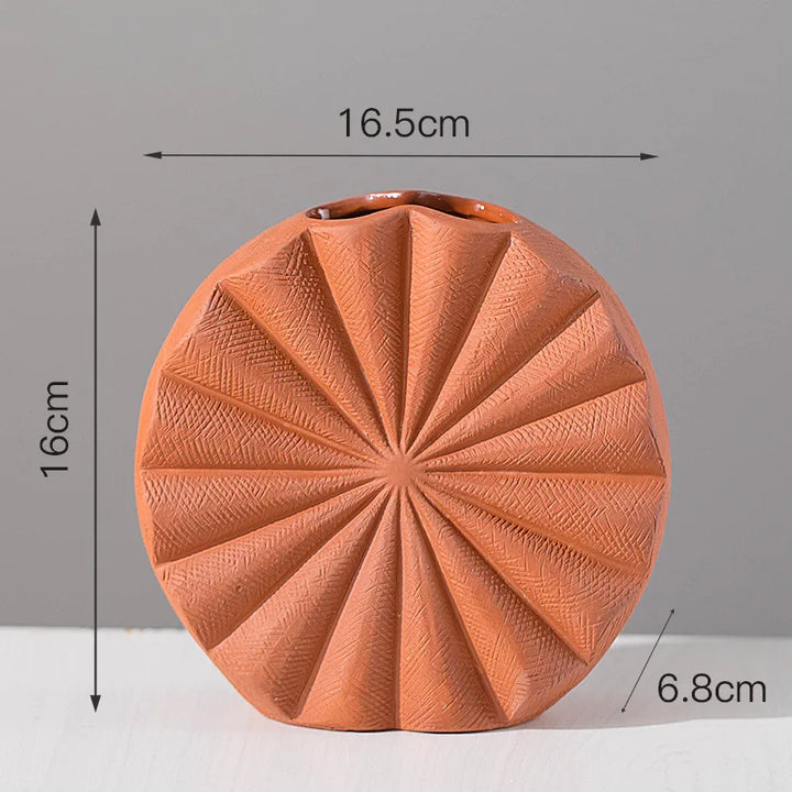 Vase en Céramique Scandinave Décoratif Moderne | Design Conque Terre Cuite