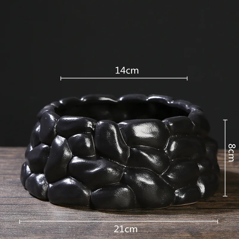 Vase à Fleurs Chinois Noir | Céramique Élégante