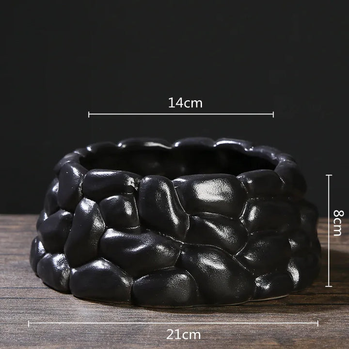 Vase à Fleurs Chinois Noir | Céramique Élégante