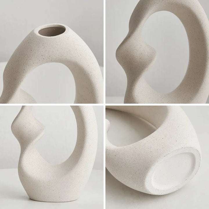Ensemble de Deux Petits Vases Pampa Blanc Scandinave | Minimalistes et Épurés - Maison Vase