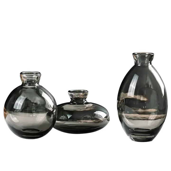 Ensemble de Trois Petits Vases en Verre | Design Moderne et Raffiné - Maison Vase