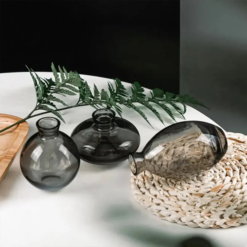 Ensemble de Trois Petits Vases en Verre | Design Moderne et Raffiné - Maison Vase