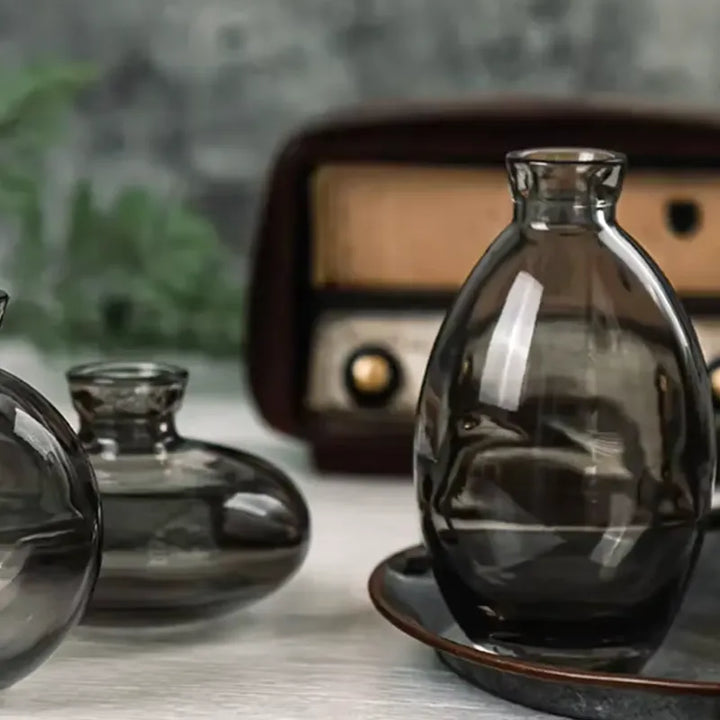 Ensemble de Trois Petits Vases en Verre | Design Moderne et Raffiné - Maison Vase