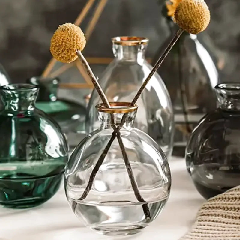 Ensemble de Trois Petits Vases en Verre | Design Moderne et Raffiné - Maison Vase
