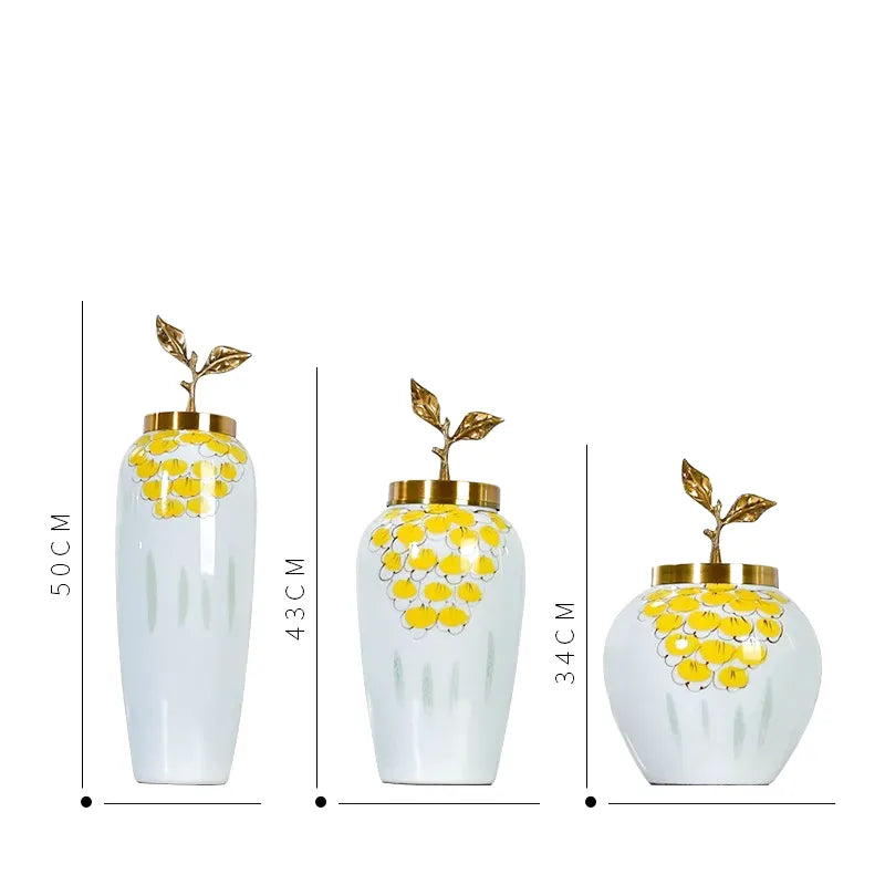Grand Vase à Fleurs Blanc au Style Européen | Décoratif, Moderne et Luxueux - Maison Vase