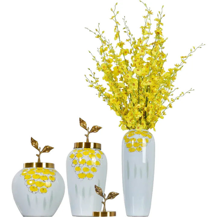 Grand Vase à Fleurs Blanc au Style Européen | Décoratif, Moderne et Luxueux - Maison Vase