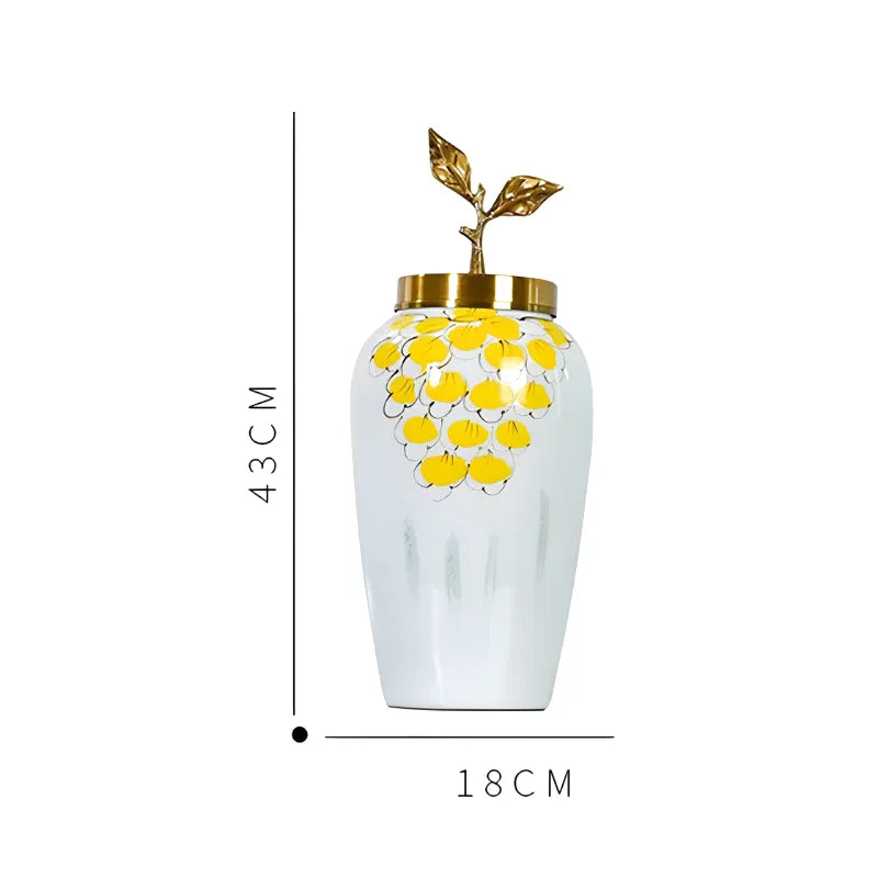 Grand Vase à Fleurs Blanc au Style Européen | Décoratif, Moderne et Luxueux - Maison Vase