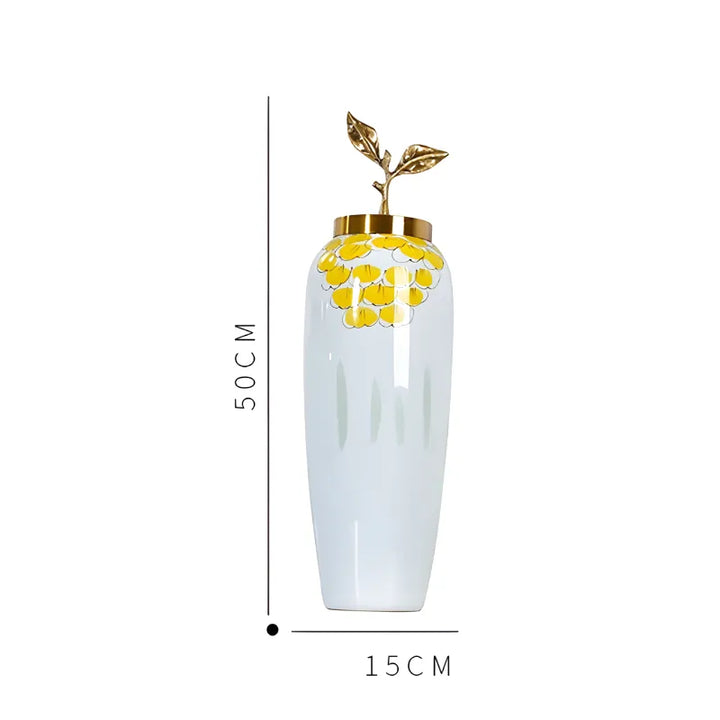 Grand Vase à Fleurs Blanc au Style Européen | Décoratif, Moderne et Luxueux - Maison Vase
