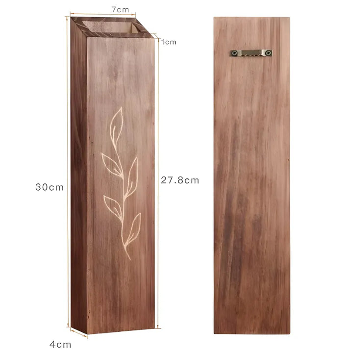 Grand Vase à Fleurs Mural en Bois Sculpté | Style Bohème Naturel - Maison Vase