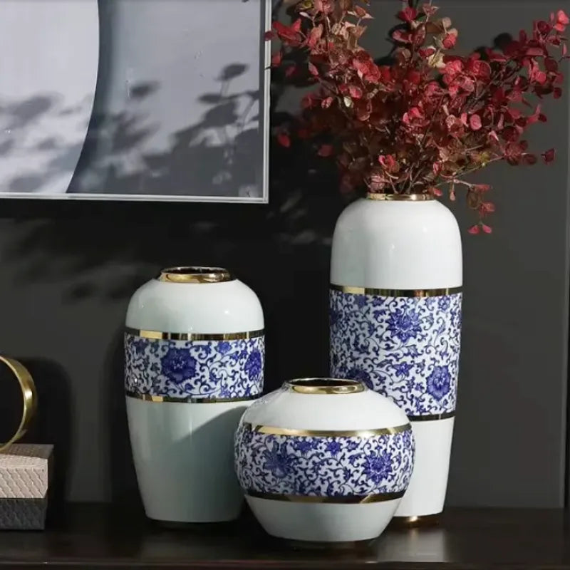 Grand Vase à Poser au Sol Blanc Luxueux | Moderne et Décoratif - Maison Vase