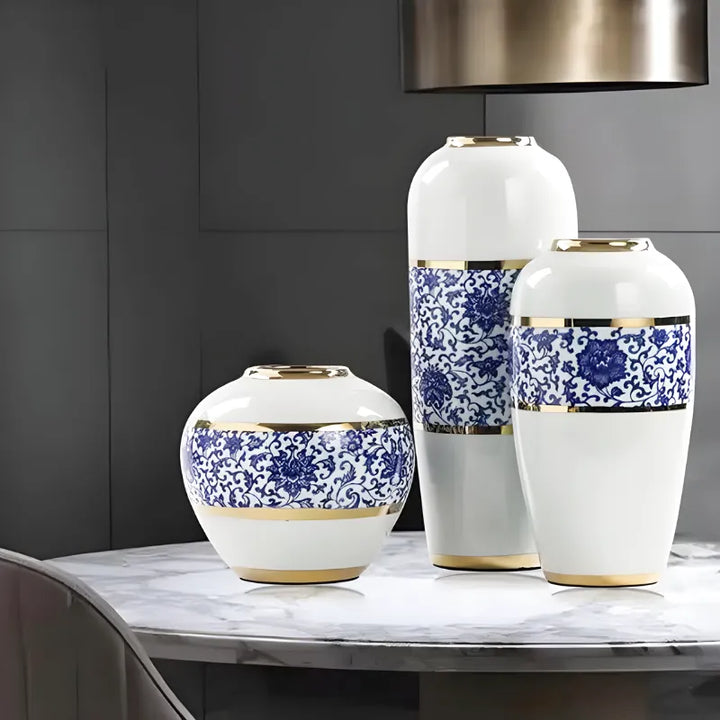 Grand Vase à Poser au Sol Blanc Luxueux | Moderne et Décoratif - Maison Vase
