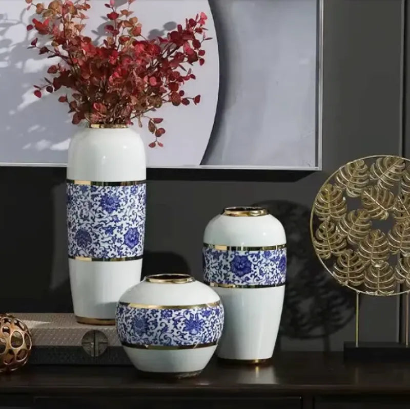 Grand Vase à Poser au Sol Blanc Luxueux | Moderne et Décoratif - Maison Vase