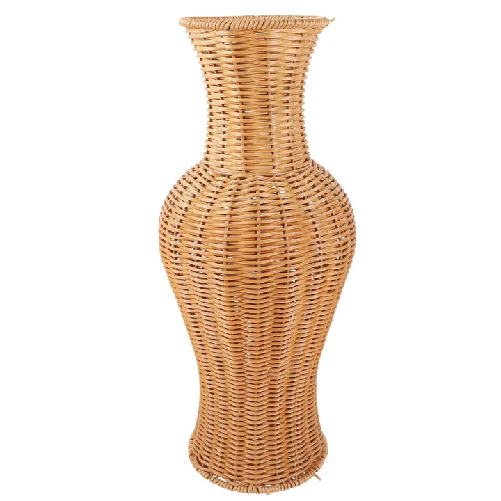 Grand Vase à Poser au Sol en Rotin Tressé | Style Naturel et Bohème - Maison Vase