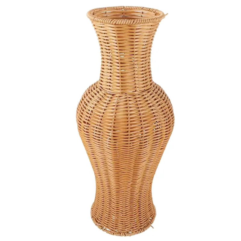 Grand Vase à Poser au Sol en Rotin Tressé | Style Naturel et Bohème - Maison Vase