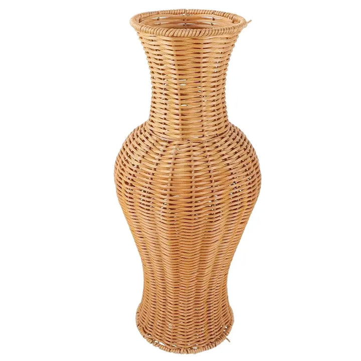 Grand Vase à Poser au Sol en Rotin Tressé | Style Naturel et Bohème - Maison Vase