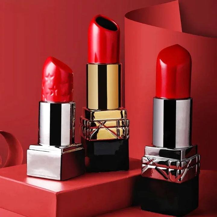 Grand Vase Rouge à Lèvres en Céramique | Décoratif et Moderne - Maison Vase