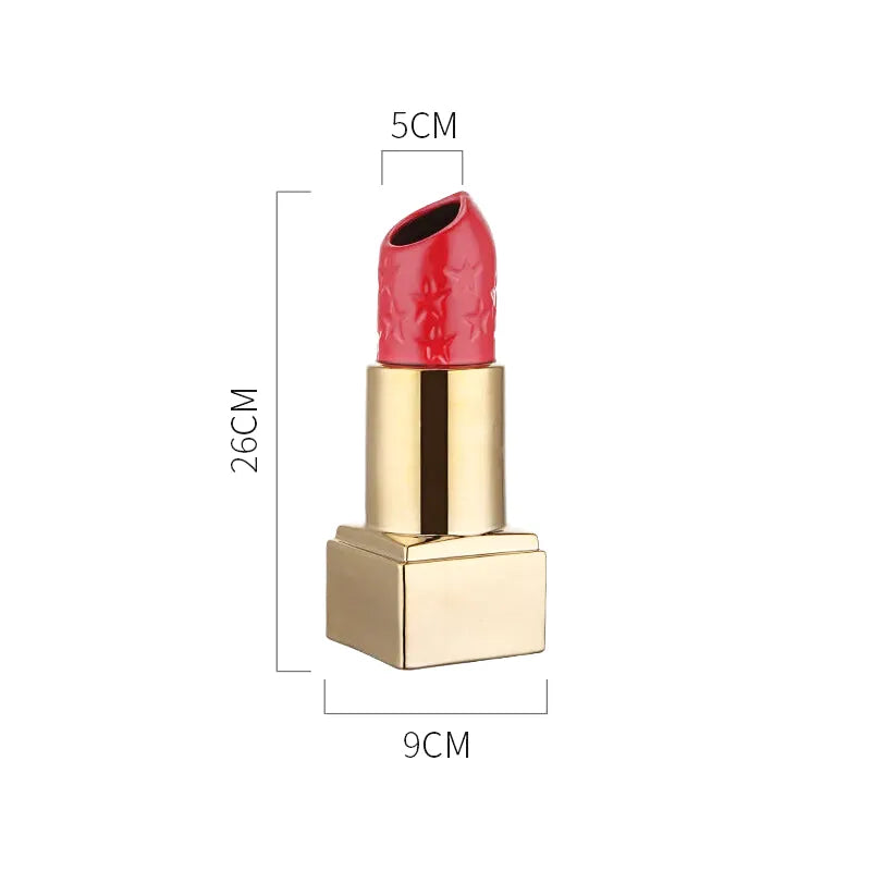 Grand Vase Rouge à Lèvres en Céramique | Décoratif et Moderne - Maison Vase