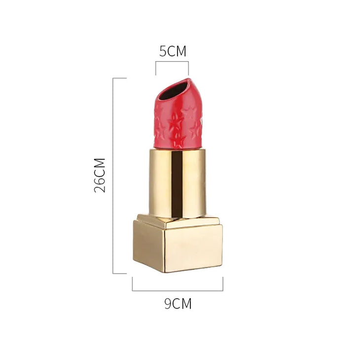 Grand Vase Rouge à Lèvres en Céramique | Décoratif et Moderne - Maison Vase