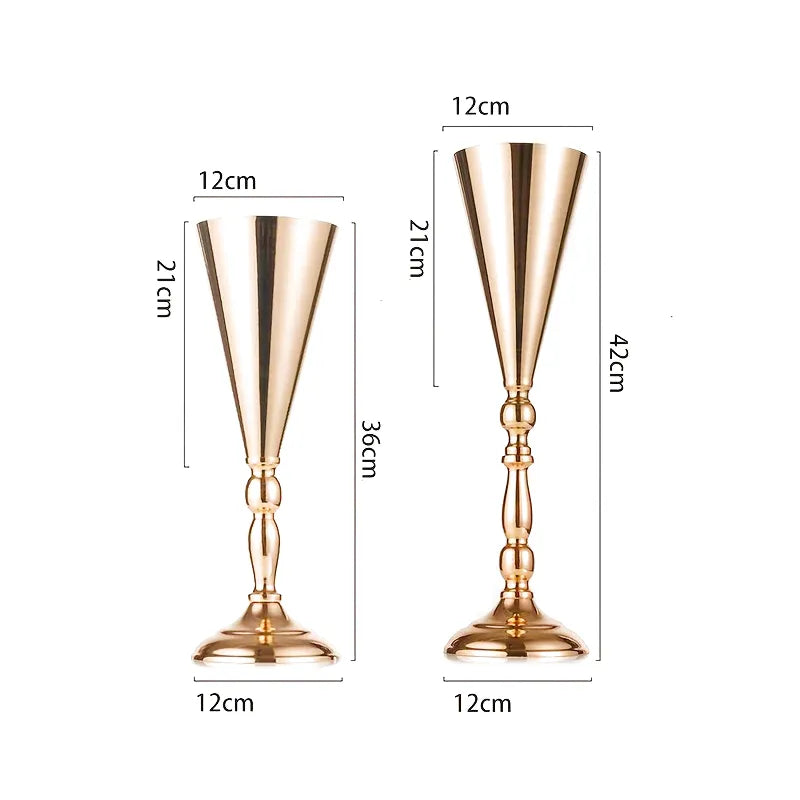 Grande Vase Haut Doré | Effet Métallique - Maison Vase