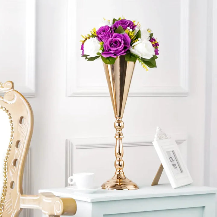 Grande Vase Haut Doré | Effet Métallique - Maison Vase