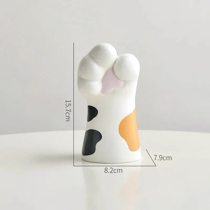 Petit Vase à Fleurs Blanc Décoratif | Pattes de Chat - Maison Vase