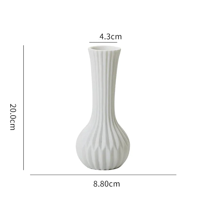 Petit Vase à Fleurs Blanc en Céramique - Maison Vase