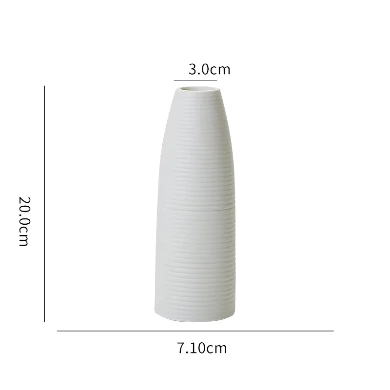 Petit Vase à Fleurs Blanc en Céramique - Maison Vase