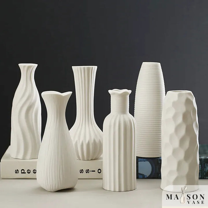 Petit Vase à Fleurs Blanc en Céramique - Maison Vase