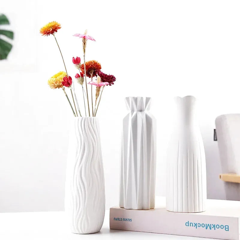 Petit Vase à Fleurs Blanc Scandinave Minimaliste | Moderne et Décoratif - Maison Vase