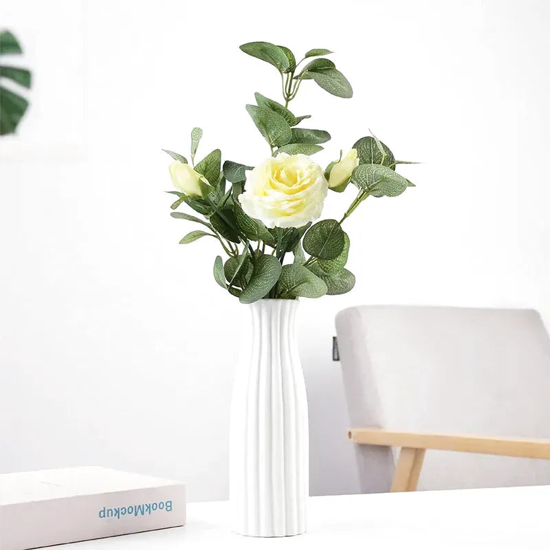 Petit Vase à Fleurs Blanc Scandinave Minimaliste | Moderne et Décoratif - Maison Vase