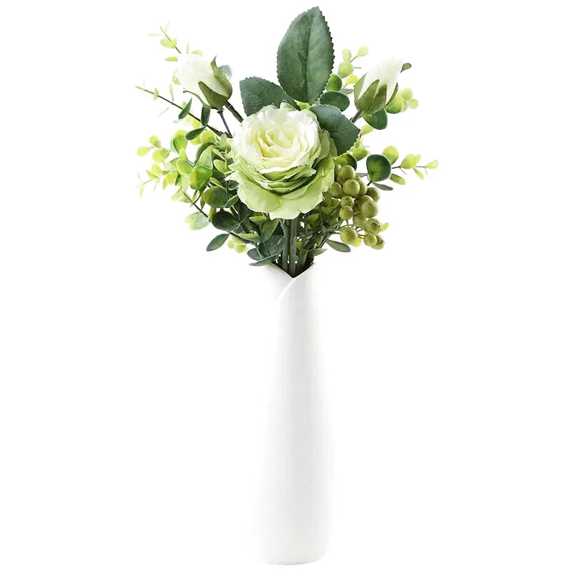 Petit Vase à Fleurs Blanc Scandinave Minimaliste | Moderne et Décoratif - Maison Vase