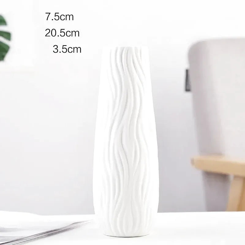 Petit Vase à Fleurs Blanc Scandinave Minimaliste | Moderne et Décoratif - Maison Vase