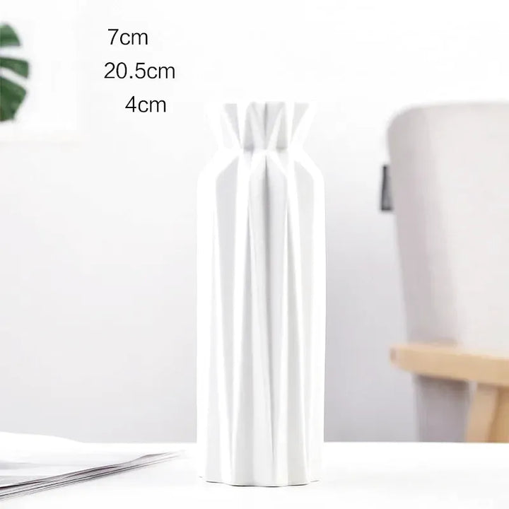 Petit Vase à Fleurs Blanc Scandinave Minimaliste | Moderne et Décoratif - Maison Vase