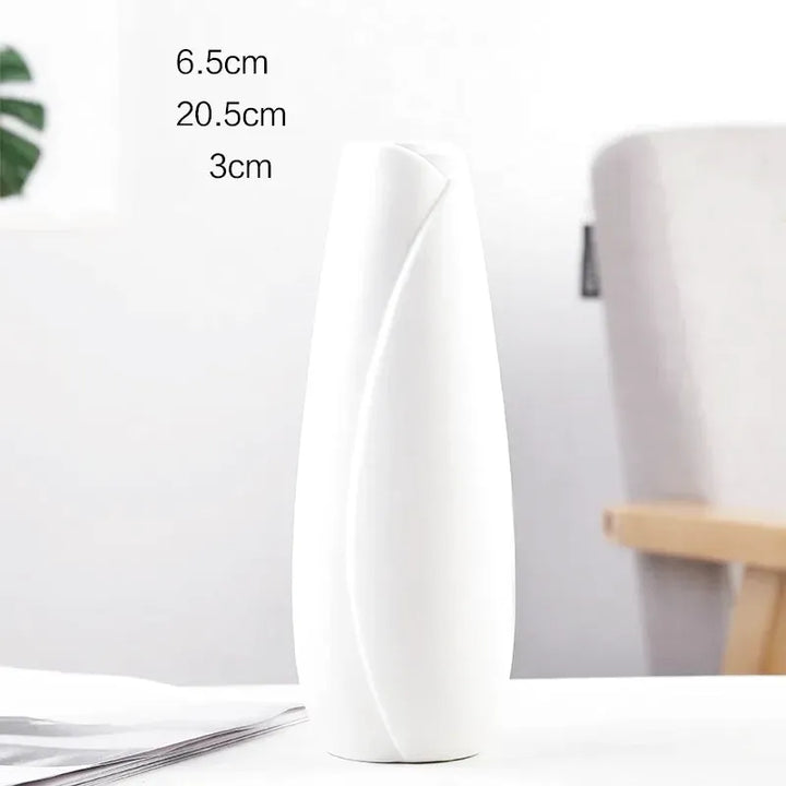 Petit Vase à Fleurs Blanc Scandinave Minimaliste | Moderne et Décoratif - Maison Vase