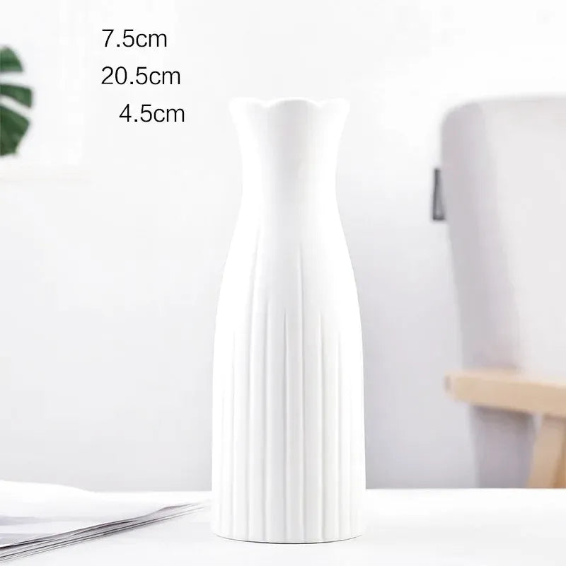 Petit Vase à Fleurs Blanc Scandinave Minimaliste | Moderne et Décoratif - Maison Vase