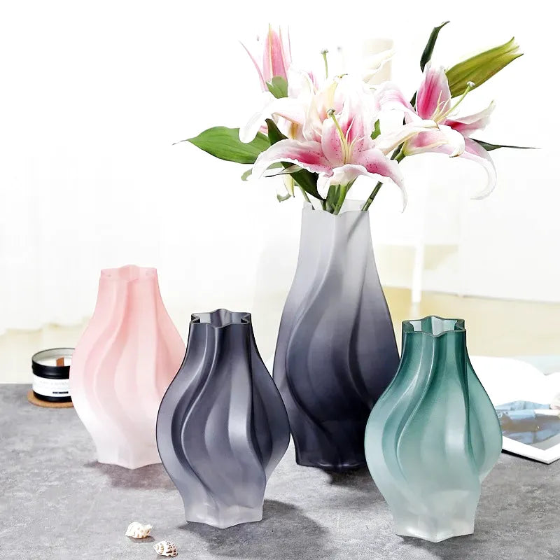 Petit Vase à Fleurs en Verre Nordique | Effet Dépoli - Maison Vase