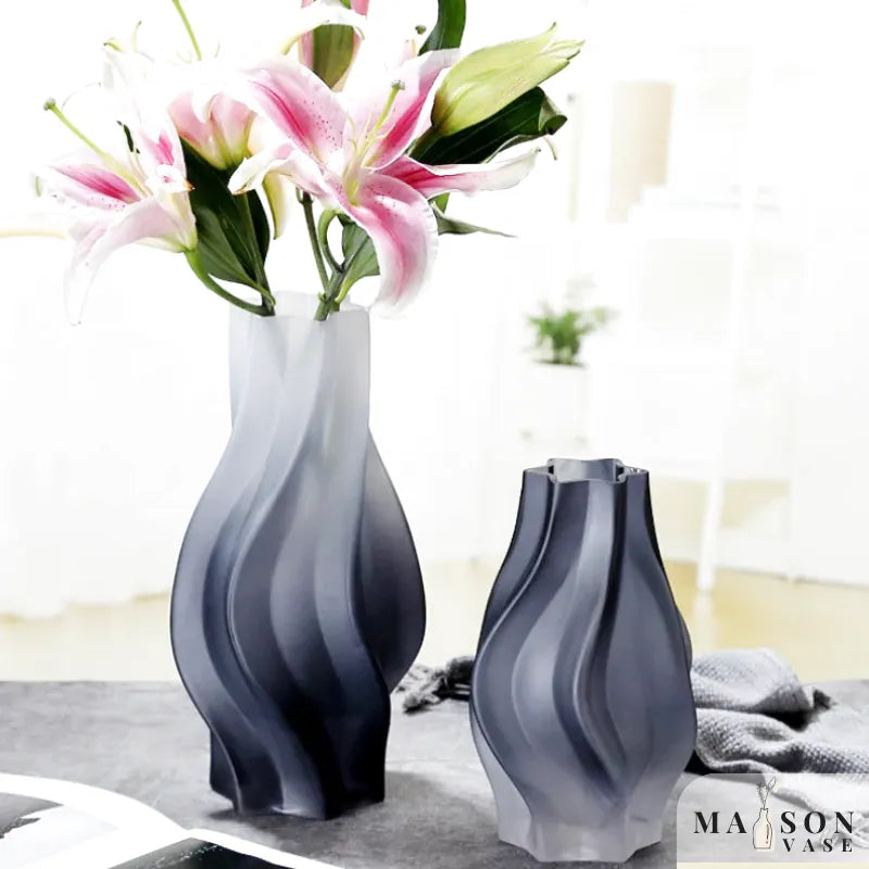 Petit Vase à Fleurs en Verre Nordique | Effet Dépoli - Maison Vase