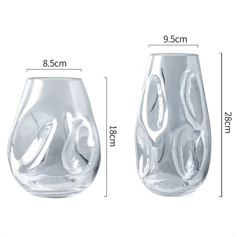 Petit Vase à Fleurs en Verre Scandinave Minimaliste | Design Irrégulier Décoratif - Maison Vase