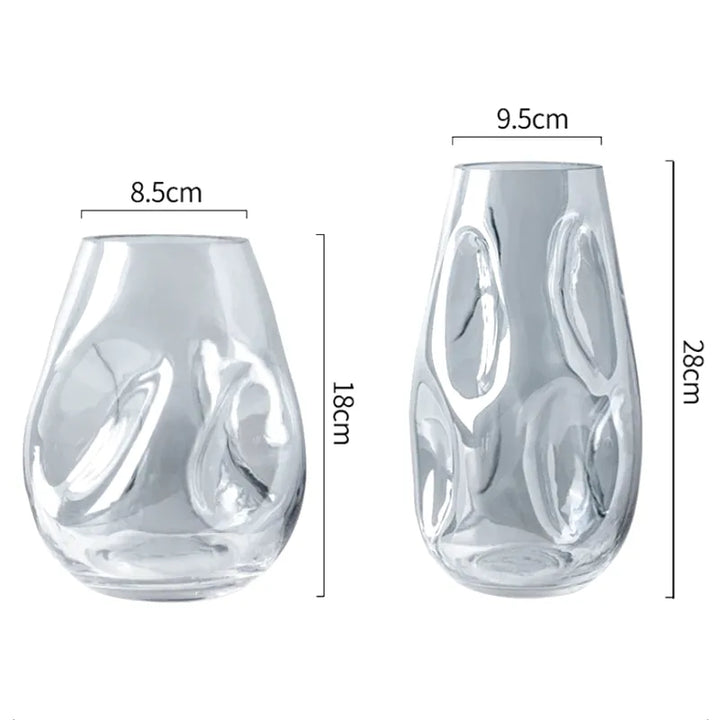 Petit Vase à Fleurs en Verre Scandinave Minimaliste | Design Irrégulier Décoratif - Maison Vase