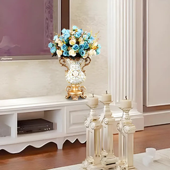Petit Vase Antique Décoratif Doré | Résine Sculptée - Maison Vase