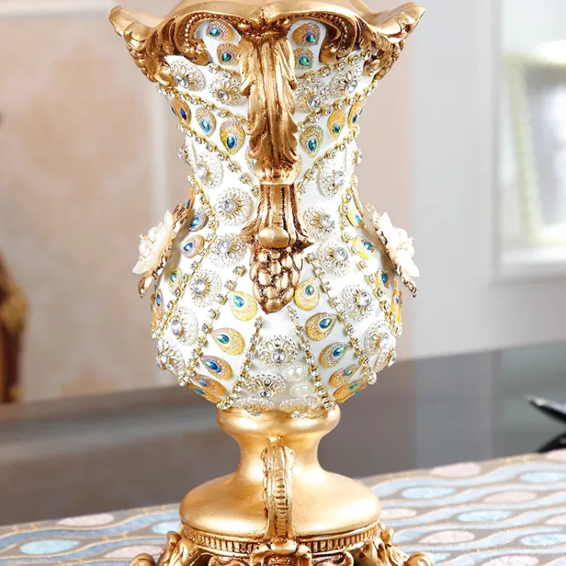 Petit Vase Antique Décoratif Doré | Résine Sculptée - Maison Vase
