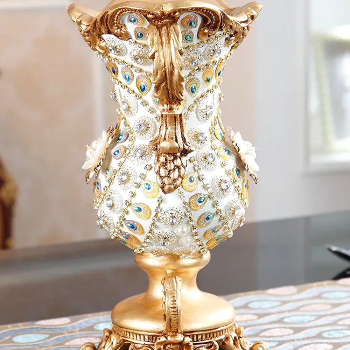 Petit Vase Antique Décoratif Doré | Résine Sculptée - Maison Vase
