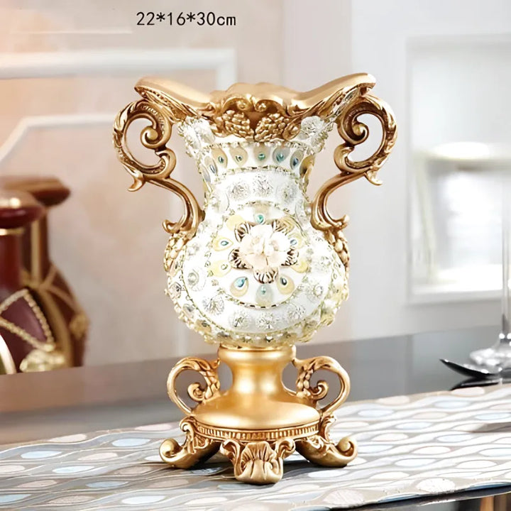 Petit Vase Antique Décoratif Doré | Résine Sculptée - Maison Vase